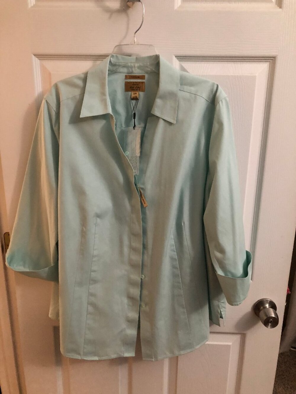 Investments Gold Label no iron 20W Taylor blouse in light green